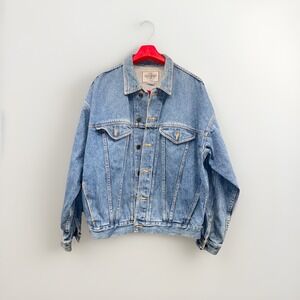 Acme Clothing Looney Tunes Vintage Denim Jacket Men's L Blue Button Embroidered